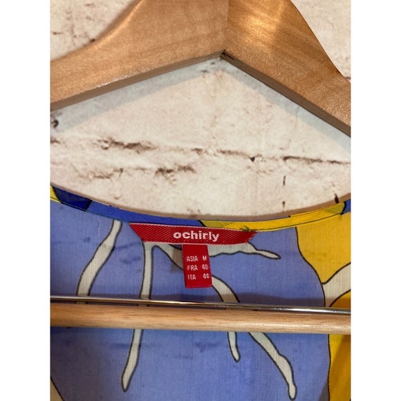 Ochirly Midi Dress Womens Medium Colorful Retro Florals Midi Flowy Sequins - Picture 13 of 13